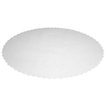 Fadpapir 36x55 cm oval pr&aelig;get hvid
