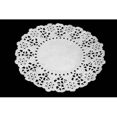 Kagepapir &Oslash;14 cm Rund Udstanset Hvid