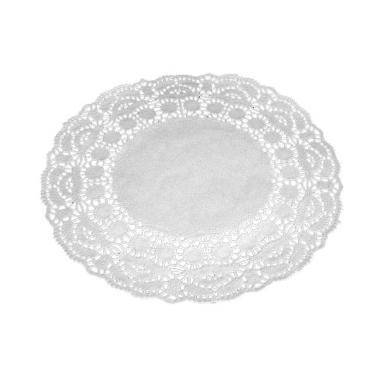 Kagepapir &Oslash;24 cm Rund Udstanset Hvid