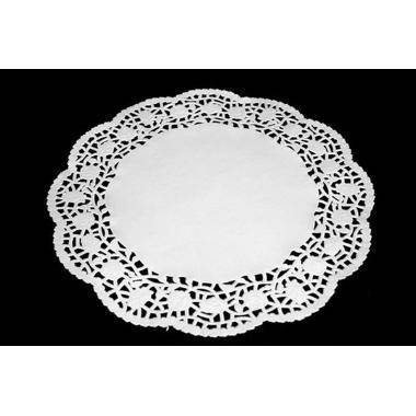 Kagepapir &Oslash;27 cm Rund Udstanset Hvid