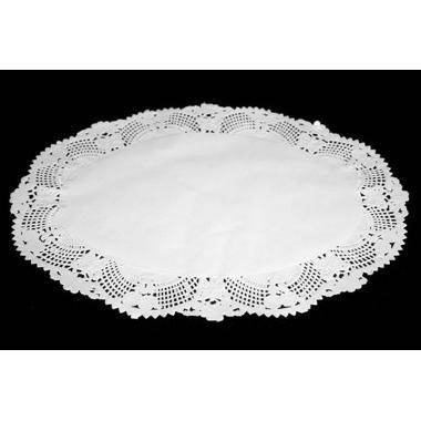 Kagepapir 23x31 cm oval udstanset hvid