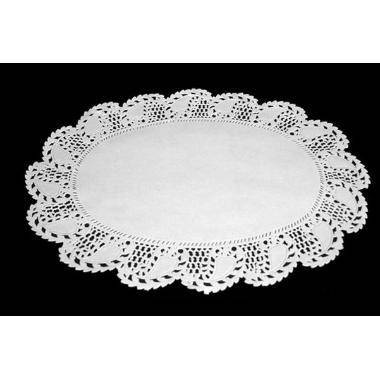 Kagepapir 27x36 cm oval udstanset hvid