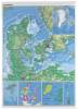 Plakat Danmarks kort lamineret 97 x 137 cm 