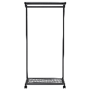 Garderobestativ sort med hjul H166,3 x L78,3 cm 