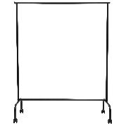 Garderobestativ sort med hjul H157 x L127 cm 