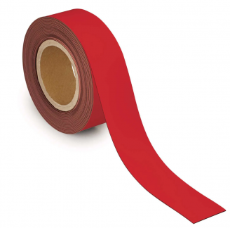 Magnetbånd skrivbart overflade 20mm x 10 m rød