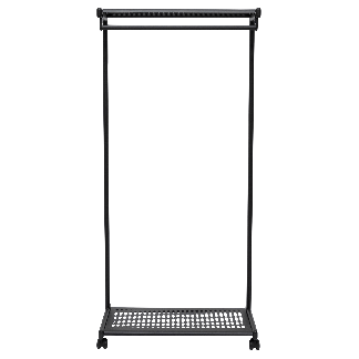 Garderobestativ sort med hjul H166,3 x L78,3 cm 