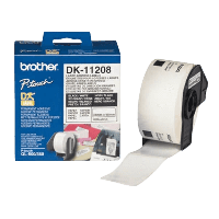 DK11208 38 x 90 mm, 400 stk. Sort tekst / Hvid tape tape original