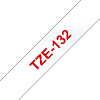 Brother TZE-132 12 mm x 8 m R&oslash;d tekst / Klar tape tape variant