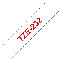 Brother TZe-232 12 mm x 8 m R&oslash;d tekst / Hvid tape tape variant