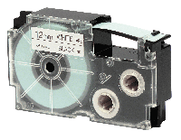 Casio XR-12WE 12 mm x 8 m Sort tekst / Hvid tape tape variant