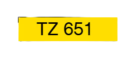 Brother TZe-651 24 mm x 8 m Sort tekst / Gul tape tape variant