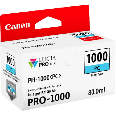 PFI-1000PC 0550C001 foto cyan bl&aelig;kpatron original