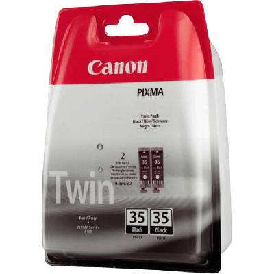 PGI-35BK twin pack 1509B012 sort bl&aelig;kpatron original