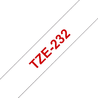 Brother TZe-232 12 mm x 8 m R&oslash;d tekst / Hvid tape tape variant