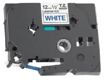 Brother TZe233 12 mm x 8 m Bl&aring; tekst / Hvid tape tape variant