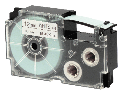Casio XR-12WE 12 mm x 8 m Sort tekst / Hvid tape tape variant