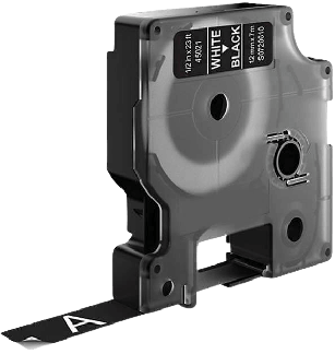 Dymo S0720610 12 mm x 7 m 45021 Hvid tekst / Sort tape tape variant