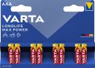 Batteri Varta Longlife Max Power AAA 8stk/pak blister