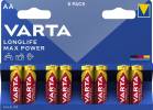 Batteri Varta Longlife Max Power AA 8stk/pak blister