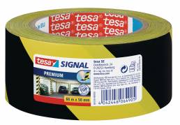 Tape tesa advarselstape PVC 48mmx66m gul/sort 58130