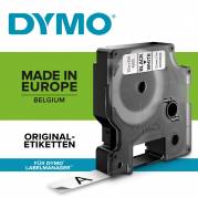 Dymo D1 Labeltape 12mm X 7m - Sort/hvid