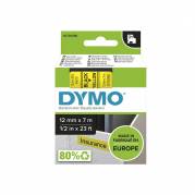Dymo D1 45018 tape 12mm sort/gul 