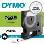 Dymo D1 Labeltape 12mm x 7m - Hvid/sort