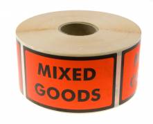 Etiketter selvklæbende tryk: Mixed goods 120x70mm 1000stk/rul