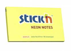 Notes Stick'N NEON gul 76x127mm 100blade