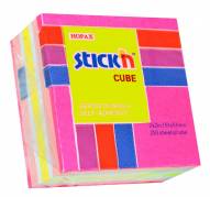 Notes Stick'N Mini Cube rosa/neon pastel 51x51mm 250blade