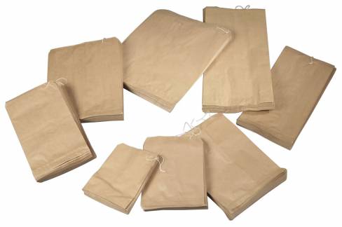 Papirpose m/snor 2kg 50g brun 240x300mm 500stk/pak