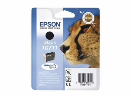 Bl&Atilde;&brvbar;kpatron Epson T0711 sort D78/82/DX4XXX/50XX/60XX m.fl.