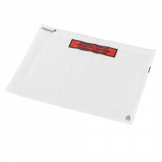 F&oslash;lgeseddelslomme Master'In C4 transparent m/tryk 500stk/kar