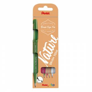 Fineliner Pentel SES15N-4 Brush Sign Pen NATURE 4stk