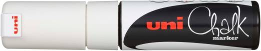 Marker Uni-ball Chalk PWE-8K, stregbredde 8 mm, hvid 