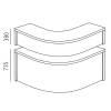 Reception Ekoflex underdel hj&oslash;rne, Hvid 1300x1300 mm
