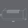 Reception DNA Antracit 2600 mm, Fast bordplade