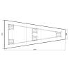 Konferencebord DNA trapezformet 5000x2365mm antracit, alugr&Atilde;&yen; understel