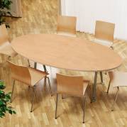 Konferencebord Consensus, B&Atilde;&cedil;g 2000x1200 mm oval, Alugr&Atilde;&yen; understel