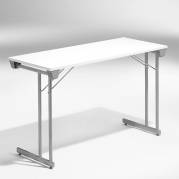 Konferencebord Kongress, Hvid 1200x500 mm, Alugr&Atilde;&yen;t understel