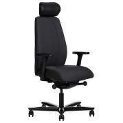 Kontorstol DNA Gr&aring;sort med sort understel, arml&aelig;n, nakkest&oslash;tte. Leveres umonteret