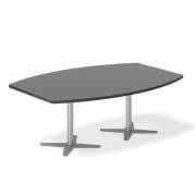 Konferencebord DNA, Antracit 2000x1200 mm b&Atilde;&yen;dformet, Alugr&Atilde;&yen; understel