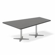 Konferencebord DNA, Antracit 2000x1425 mm trapezformet, Alugr&Atilde;&yen; understel