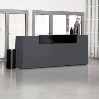 Reception DNA Antracit 2600 mm, Fast bordplade