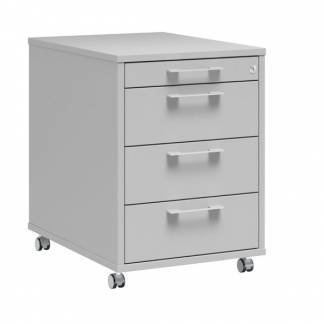 Skuffesektion DNA, 432x580x595 mm Lys gr&aring;, 4 skuffer