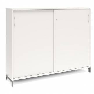 Kontorskab DNA, 1600x1275 mm, Hvid/Alugr&aring;, skyded&oslash;r 3A4