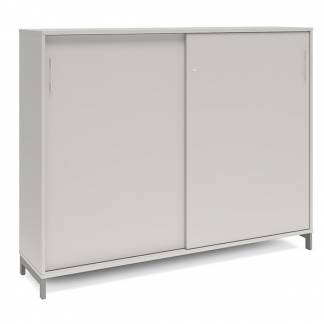 Kontorskab DNA, 1600x1275 mm, Lys gr&aring;/Alugr&aring;, skyded&oslash;r 3A4