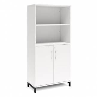 Kontorskab DNA, 800x1660 mm, Hvid/Sort 4A4/2A4