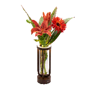 Securit&reg; LED bordlampe/vase FLORENCE, ledningsfri og genopladelig, brun